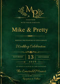 luxury emerald-green wedding invitation