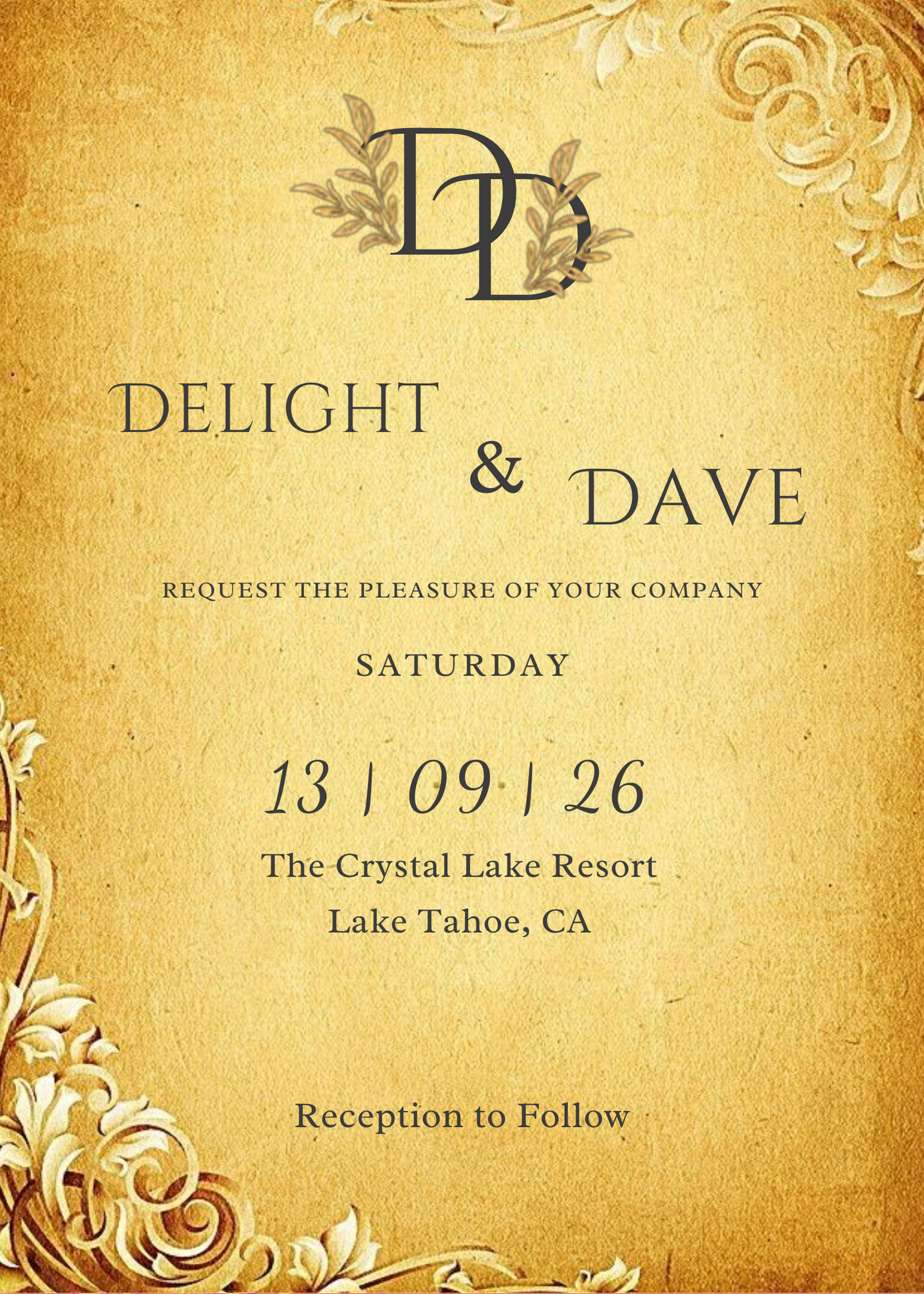 vintage-style wedding invitation