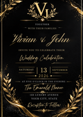 luxury black-and-gold wedding invitation