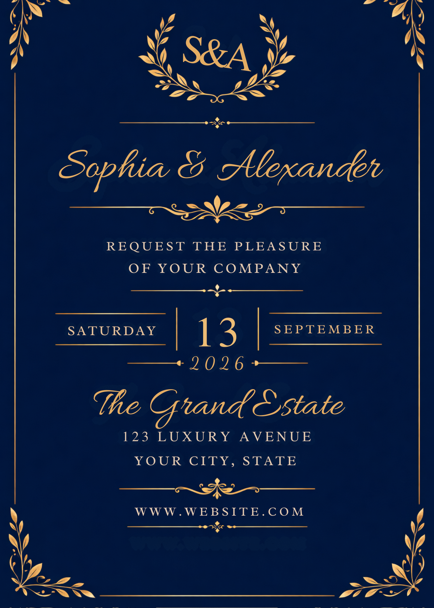 Wedding luxury invitation