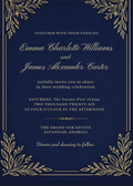 luxury navy-blue and gold wedding invitation