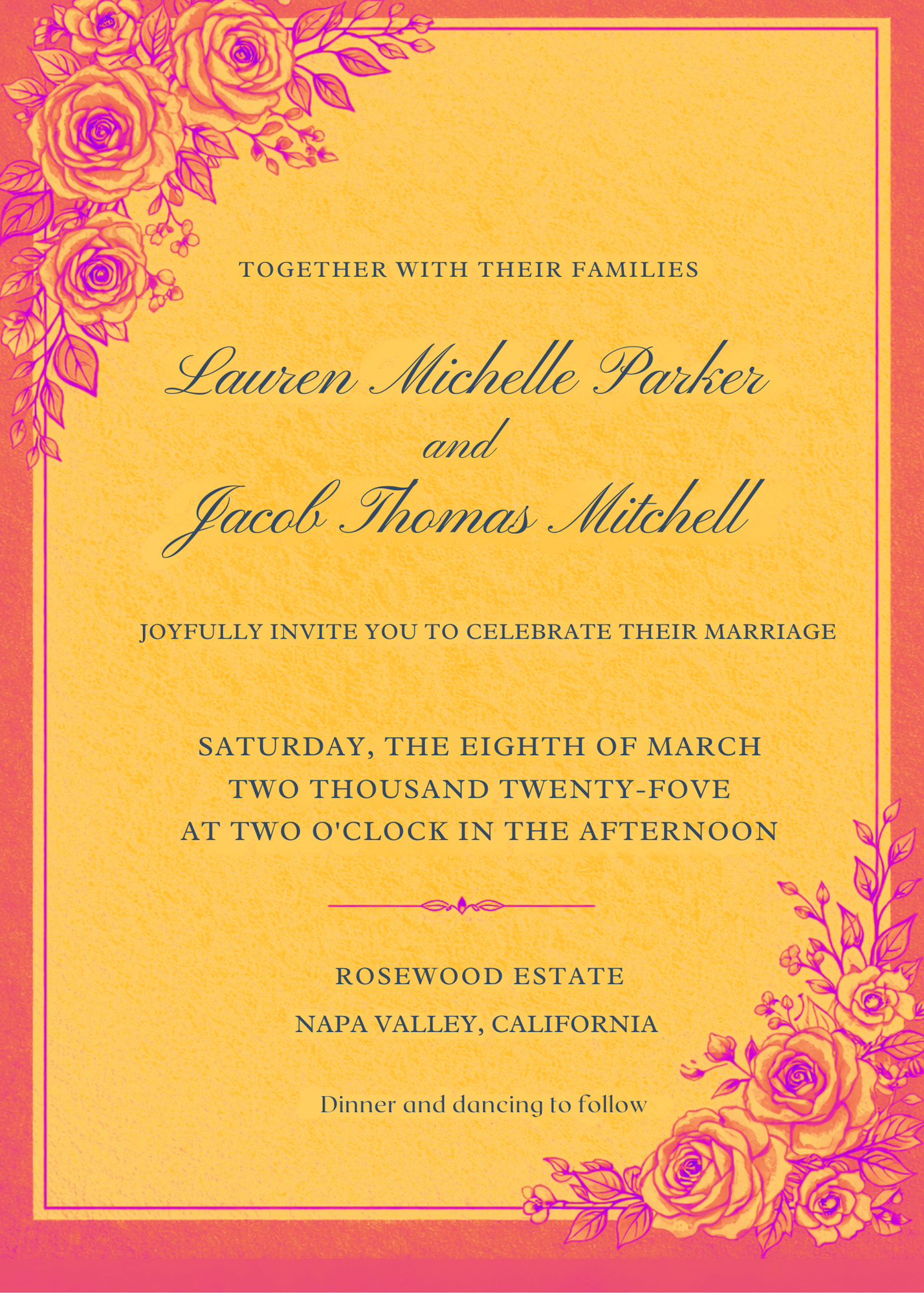 Wedding invitation  vintage floral